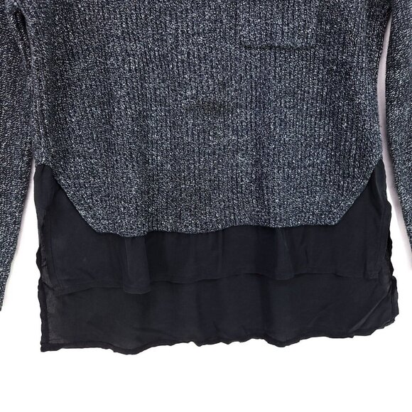 Madewell Pullover Sweater Silk Linen Womens Medium Layered Hem Long Sleeve - Picture 5 of 11